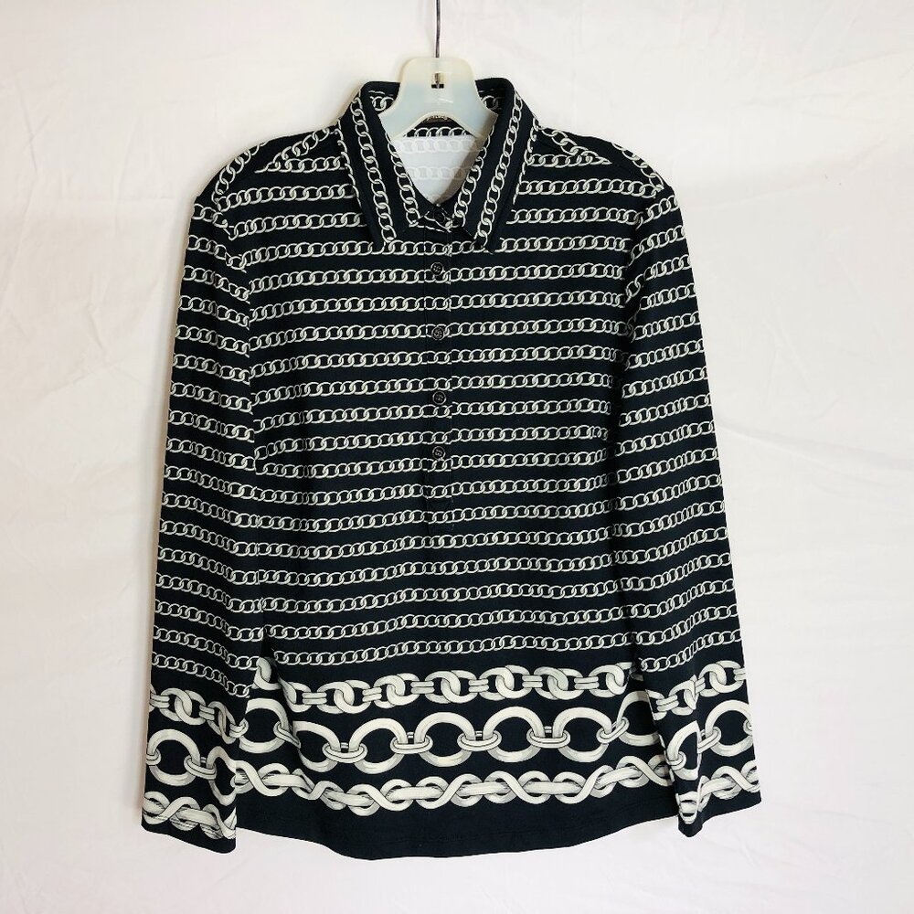 J. McLaughlin Women's Size Medium Chain Pattern Top Shirt